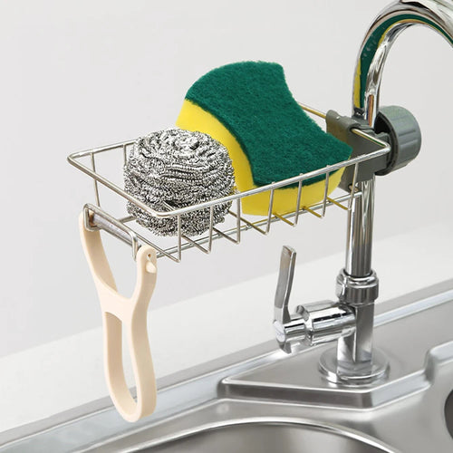 1PC Hanging Faucet Rack Adjustable Height Flexible and Rotatable Kitchen  Sink Drain Holder Suitable for Soap Sponges Brushes