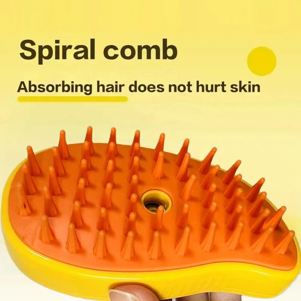 Rotate Steam Brush for Cat Dog Comb Electric Spray Removes Hair Cat Brush Soft Silicone Massage Grooming Comb Pet Accessories