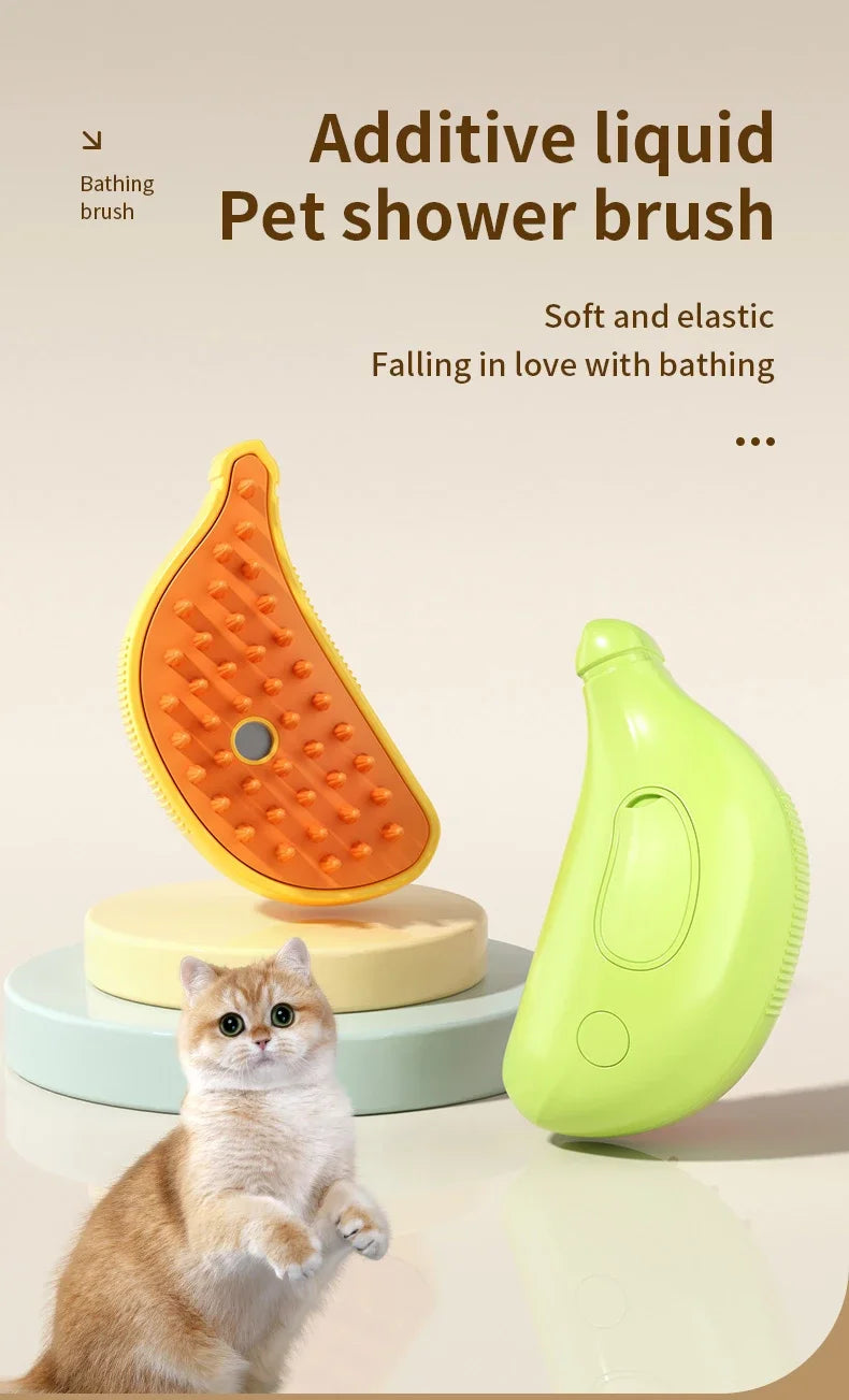 Rotate Steam Brush for Cat Dog Comb Electric Spray Removes Hair Cat Brush Soft Silicone Massage Grooming Comb Pet Accessories