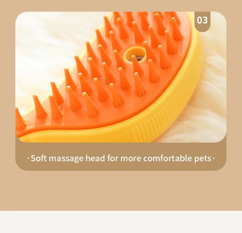 Rotate Steam Brush for Cat Dog Comb Electric Spray Removes Hair Cat Brush Soft Silicone Massage Grooming Comb Pet Accessories
