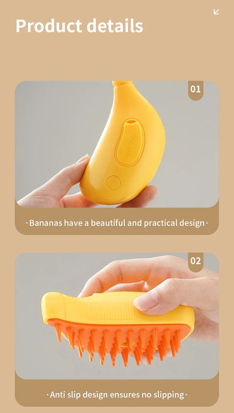 Rotate Steam Brush for Cat Dog Comb Electric Spray Removes Hair Cat Brush Soft Silicone Massage Grooming Comb Pet Accessories