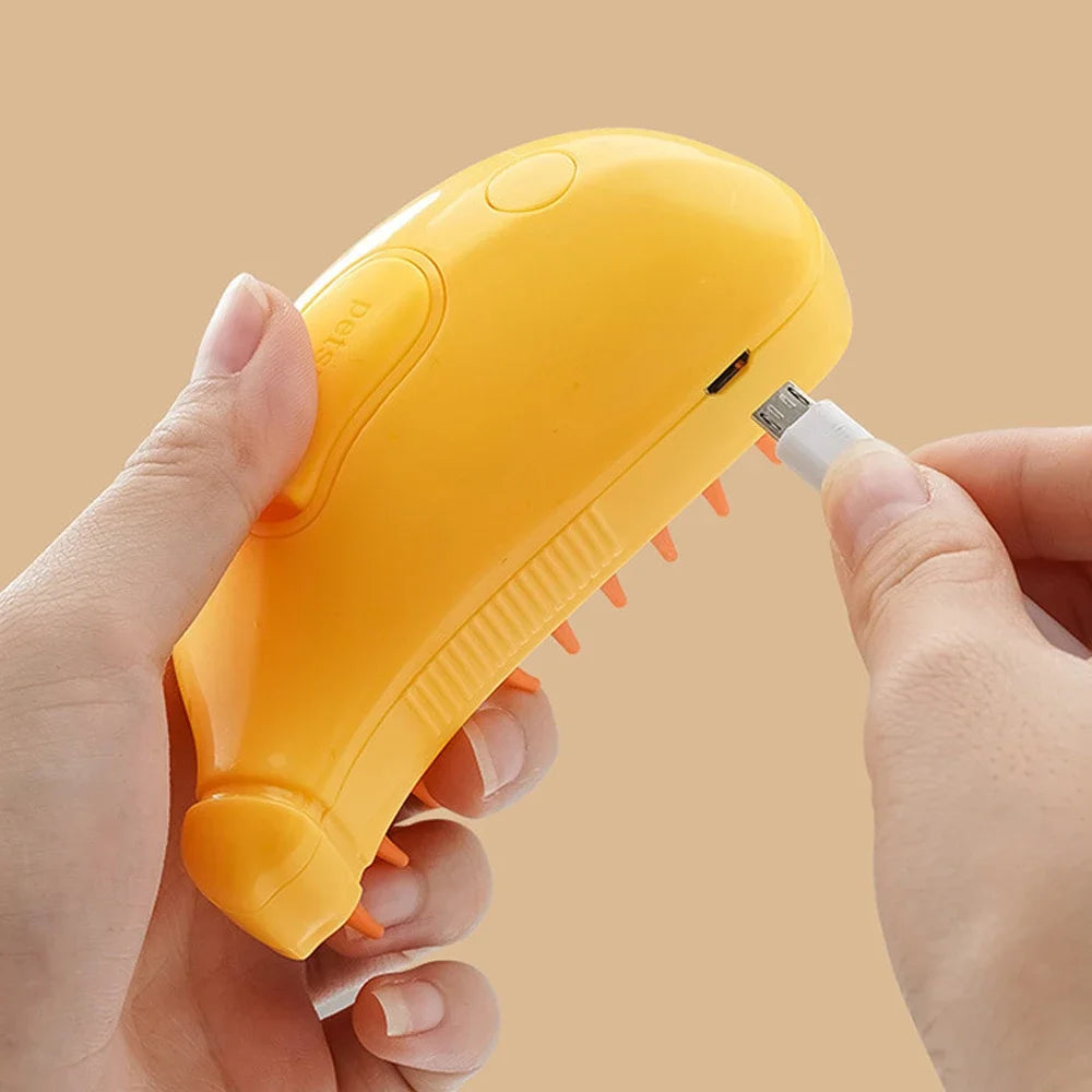 Rotate Steam Brush for Cat Dog Comb Electric Spray Removes Hair Cat Brush Soft Silicone Massage Grooming Comb Pet Accessories